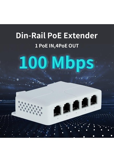 5 Port 10/100 Mbps Poe Genişletici 1 İn 4 Out Ağ Anahtarı Tekrarlayıcı Ieee802.3af/at/bt Poe Anahtarı Nvr Ipc İçin 1 Adet