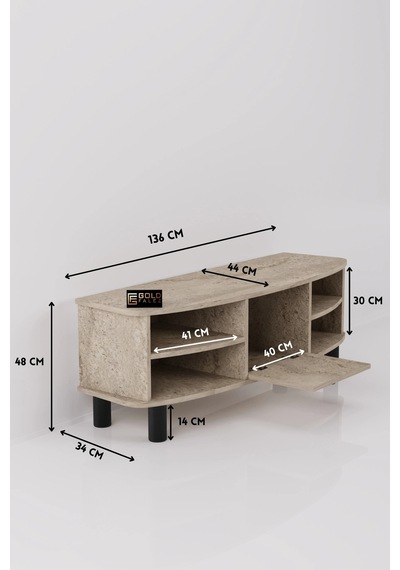 Vienna Tv Sehpası Suntalam Ekru 136x44 Cm Çok Renkli