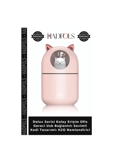 Delux Serisi Kolay Erişim Ofis Gereci Usb Bağlantılı Sevimli Kedi Tasarımlı H2o Nemlendirici
