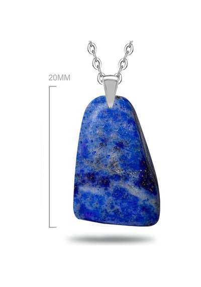 Erilsa Sertifikalı Ham Işlenmemiş Şekilsiz Doğal Lapis Lazuli Taşı Kolye Çok Renkli