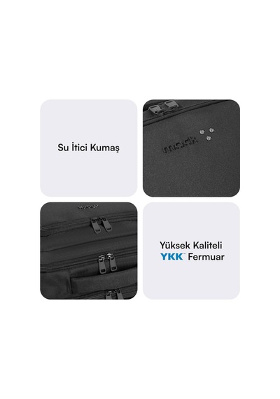 Office Eco Mce-1212 Çevre Dostu 16 İnç Su İtici Laptop Sırt Çantası, Usb Şarj Portlu Bilgisayar Ve Notebook Çantası, Kadın Erkek Bilgisayar İş Çantası, Üniversite Okul Çantası, Siyah
