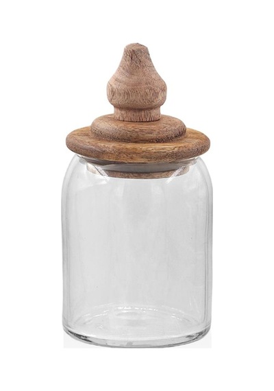 The Mia Madera Kapaklı Saklama Kavanozu 16x8x8 Cm