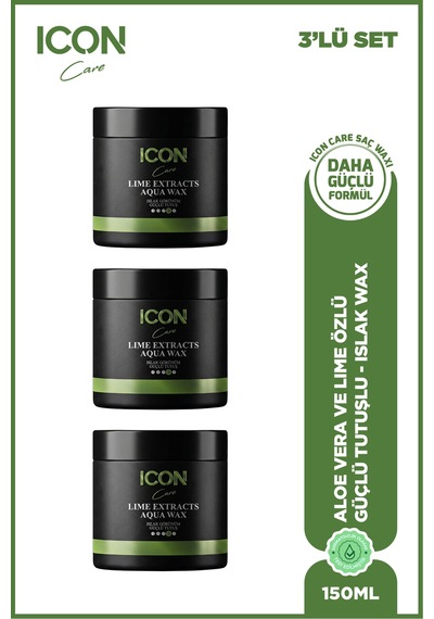 Iconcare Aloe Vera Aqua Wax Maximum Tutuş Parlak Görünüm Saç Waxı 3'lü Set 150 Ml