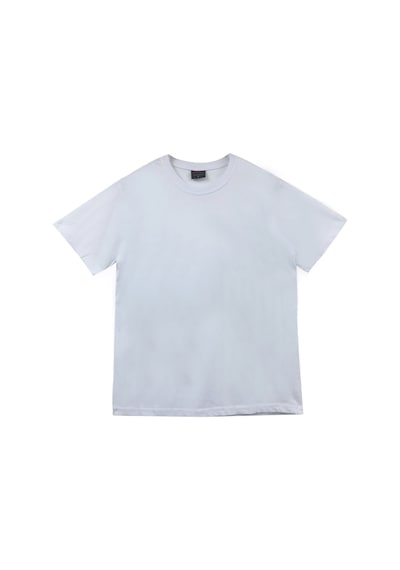 Düz Baskısız Unisex %100 Pamuk Beyaz T-shirt Beyaz