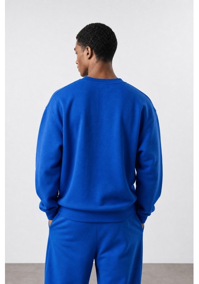 Erkek Respire Basic Oversize Sweatshirt Saks Saks Mavi