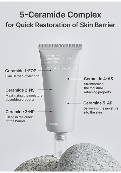 Celimax Dual Barrier Skin Wearable Krem 50ml - Hassas & Kuru Ciltlere Bariyer Onarıcı Nemlendirici