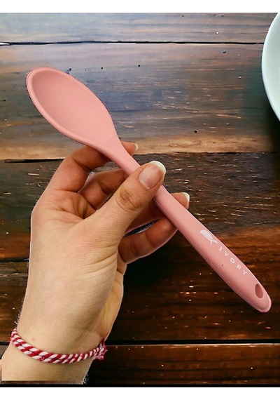 Sert Uçlu Isıya Dayanıklı Silikon Kaşık Seti, 28 Cm-22 Cm-20 Cm, Somon