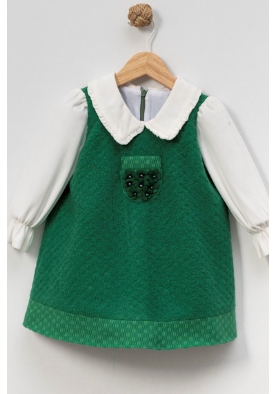 Xo Kids Kız Çocuk Elbise 1-4 Yaş 2830 Yeşil