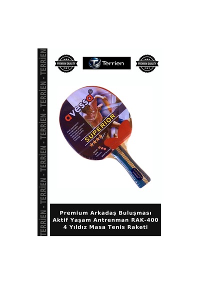 Premium Arkadaş Buluşması Aktif Yaşam Antrenman Rak-400 4 Yıldız Masa Tenis Raketi