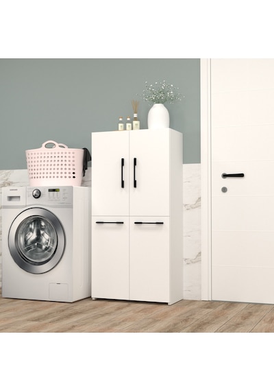 Şahane No.4 Sepetli Banyo Dolabı Beyaz-beyaz Beyaz Şahane No.4 Sepetli Banyo Dolabı Beyaz-beyaz Beyaz