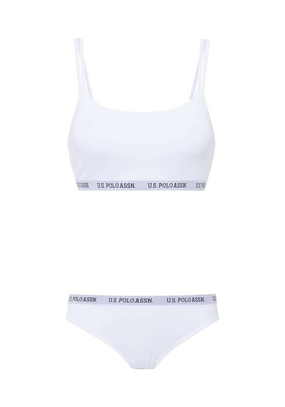 U.S. Polo Assn. Kadın Beyaz Büstiyer Slip Set 65004