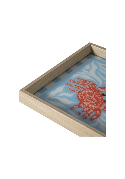 Mudo Home Crabs Dekoratif Tepsi 31x42 Cm Mavi