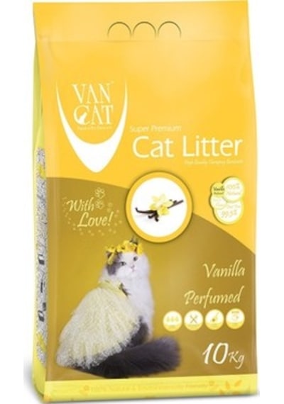 Vancat Vanilya Kokulu İnce Taneli Bentonit Kedi Kumu 10 KG