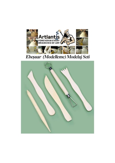 Ebeşuar Seti 5 Li 15 Cm 1 Paket Ahşap Modelaj Modelleme Aletleri Seramik Kil Ve Heykel Modelaj Kalemi