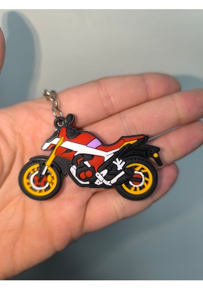 Silikon Kaliteli Motosiklet Anahtarlığı Esnek, Dayanıklı Ve Şık Tasarım Kırmızı