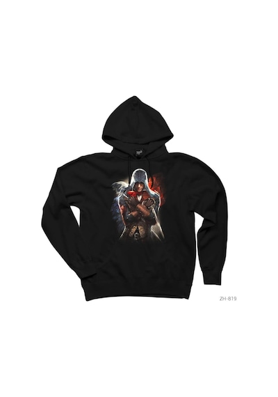 Assassins Creed We Will Unite Siyah Kapşonlu Sweatshirt Hoodie Siyah