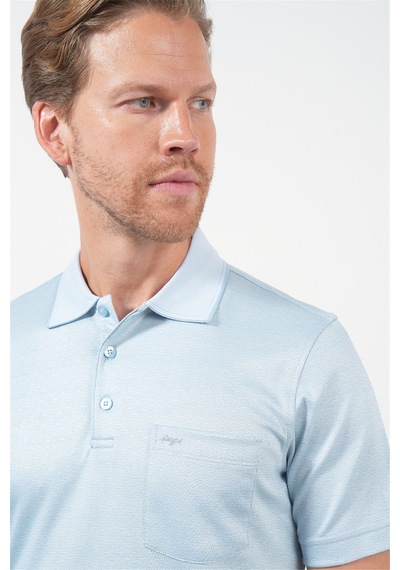 Mavi-beyaz Kendinden Desenli Polo Yaka Kısa Kol Cepli Comfort Fit Pamuklu Tişört 1011260152 Mavi - Beyaz Mavi-beyaz Kendinden Desenli Polo Yaka Kısa Kol Cepli Comfort Fit Pamuklu Tişört 1011260152 Mavi - Beyaz