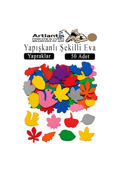 Şekilli Eva Yapışkanlı 50 Li 1 Paket Kendinden Yapışkanlı Eva Sticker Okul Öncesi Kreş Ana Sınıfı Etkinlik Proje Kahverengi