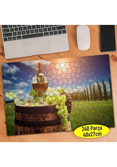 Toskana İtalya Üzüm Şarabı 240 Parça Puzzle Yapboz-101512110