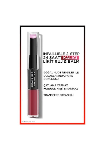 L'Oreal Paris Infaillible 2-Step 24 Saat Kalıcı Likit Ruj & Balm - 302 Rose Eternite