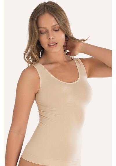 NBB Beyaz Geniş Askılı Seamless Atlet Body 001