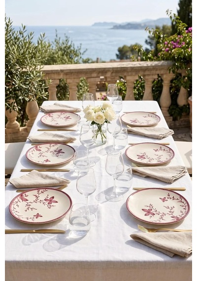 Verna Pembe 6'lı Pasta Tabağı Seti 20 Cm