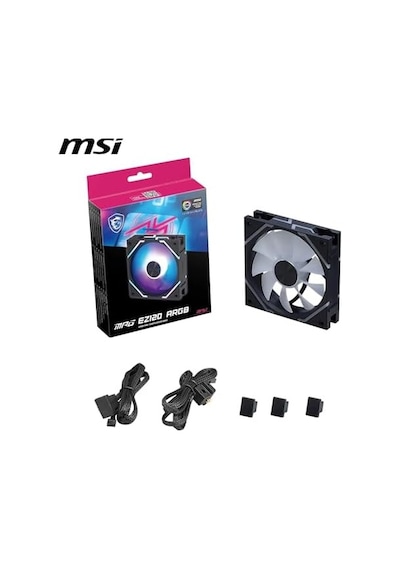 Msı Mpg Ez120 Argb Manyetik Daisy-chain 120mm Argb Kasa Fanı, Siyah, Patentli Manyetik Bağlantı Bloğu
