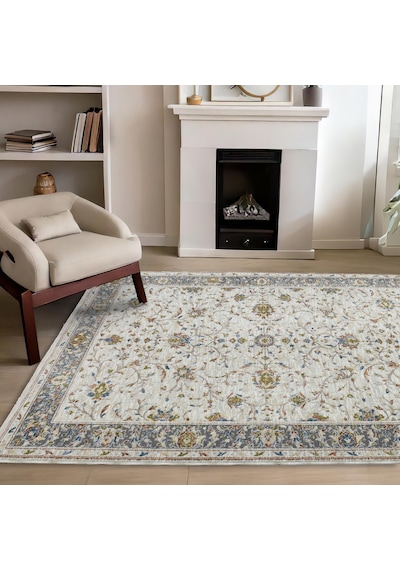 Motto Vintage Modern Dokuma Halı Oturma Odası Salon Halısı Y961d Wv15