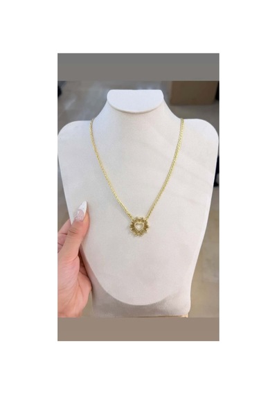 Jotem Gold Kalp Zirkon Taşlı Kolye Delux Koleksiyonu Xuping Altın Kaplama Suya Dayanıklı