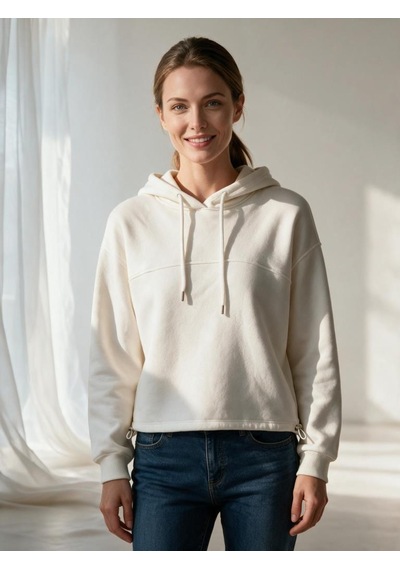 Nealirsanall.com Kadın 3 İplik Şardonlu Kapşonlu Eteği Stoperli Sweatshirt Bordo