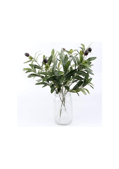4lü Set Yapay Zeytin Dalı 45cm 4 Meyveli Yapay Çiçek