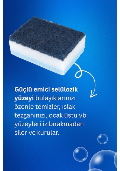 Grimorlife 6 Adet Özel Dokulu Düz Bulaşık Süngeri Özel Dokulu, Dayanıklı Mutfak Süngeri Seti