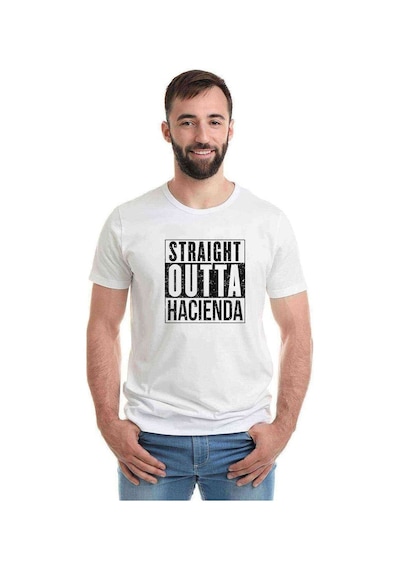 Pubg Straıght Outta Hacıenda Baskılı Beyaz Erkek Tshirt