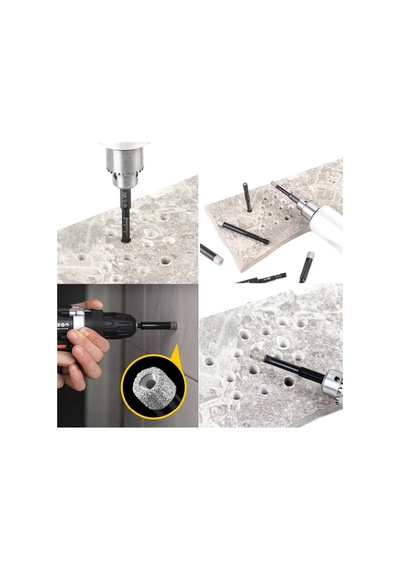 6508 Bits Saplı Cam Seramik Granit Delme Panç Seti 6 Parça