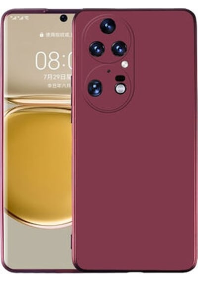Huawei P50 Pro Kılıf Esnek Yapılı İnce Slim Silikon Kapak Ryc/premier Bordo