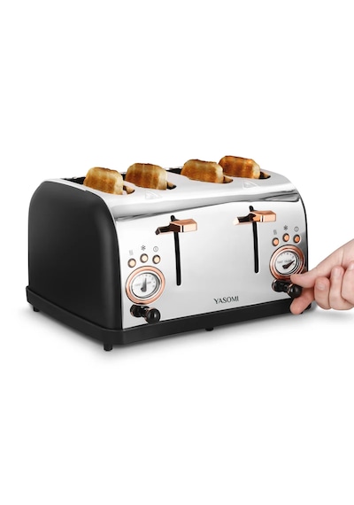 Yasomi YK-628T 4 Dilimli Geniş Yuvalı Ekmek Kızartma Makinesi