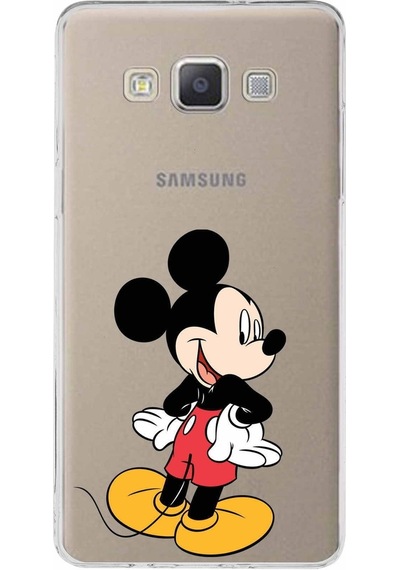 Samsung Galaxy Uyumlu A5 2015 Kapak Mickey Mouse Tasarımlı Şeffaf Silikon Kılıf Şeffaf
