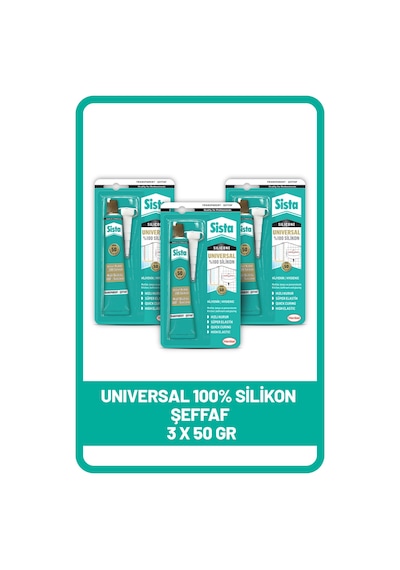 Sista Şeffaf Silikon Mastik Tüp 50 G x 3 Adet