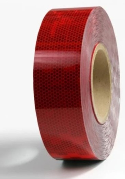 Kırmızı Renk Reflektörlü Reflektiv Şerit Bant 5 Metre 5 Cm Tüvtürk Uyumlu