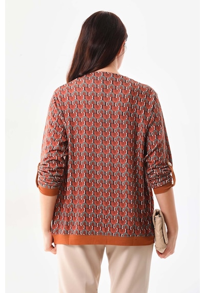 Sistas Kadın Desenli Kol Detaylı Ceket 23959 Camel