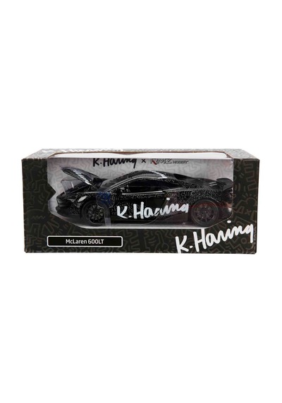 1:32 Sesli Ve Işıklı Rmz Hobby Keith Haring Serisi Die Cast Çek Bırak Model Araba - Siyah Mclaren 60