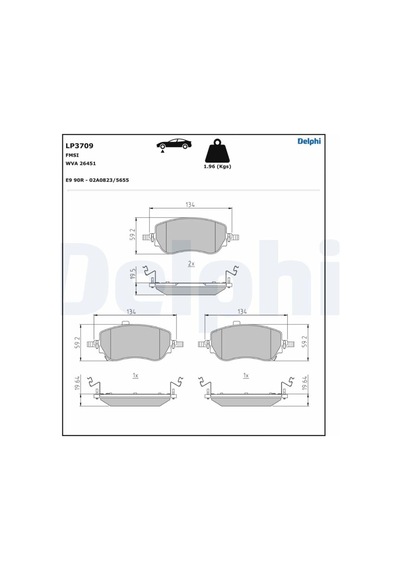 Delphı Fren Balata Ön Fiat Egea 2020 / Egea Cross 2021 Lp3709