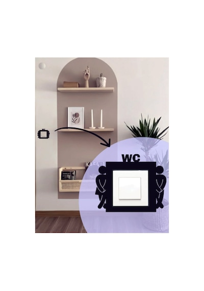 Ahşap Priz Süsü Anahtar Çerçeve Süsü Wc
