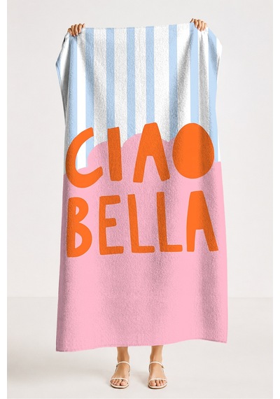 Çizgili Yazı Temalı Ciao Bella Plaj Havlusu-modern Akdeniz Pembe Mavi Hızlı Kuruyan Mikrofiber Havlu Yumuşak Zeytin Çizgili Yazı Temalı Ciao Bella Plaj Havlusu-modern Akdeniz Pembe Mavi Hızlı Kuruyan Mikrofiber Havlu Yumuşak Zeytin