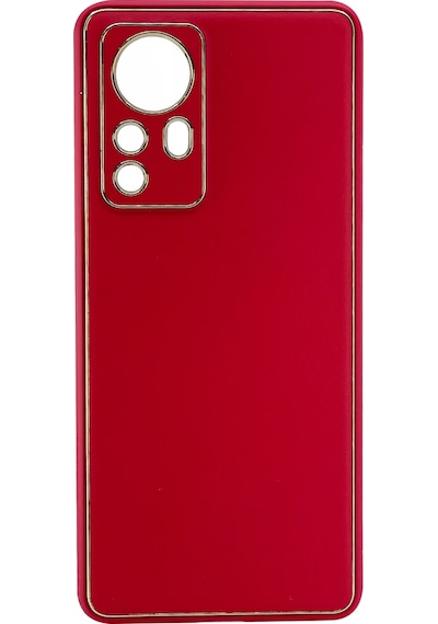 Nettech Xiaomi Mi 12 Pro Uyumlu Coco Leather Seri Arka Koruma Kılıf - Kırmızı Kırmızı