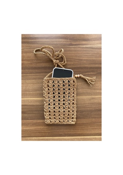 Viona Kağıt İplik Telefon Çantası Hasır