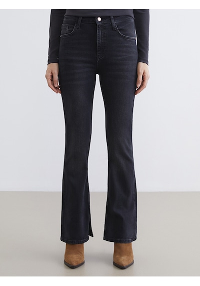 Lcw Jeans Siyah Flare Kadın Jean Pantolon
