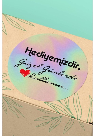 Hediyemizdir Holografik Etiket 3x3cm St2347 Çok Renkli