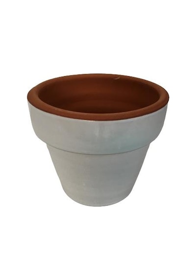 Beyaz Renk Sırlı El Yapımı Toprak Saksı Mini Boy 9 9 Cm