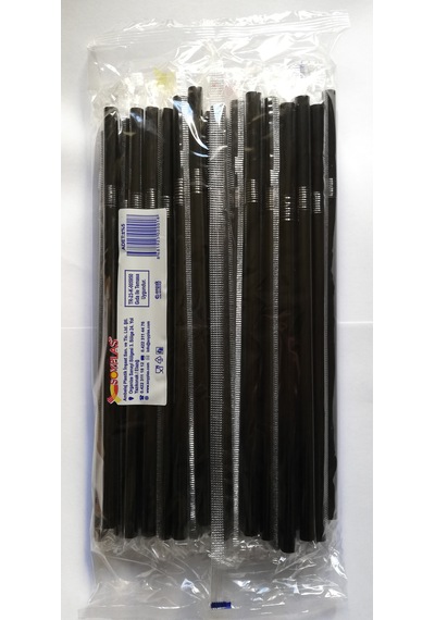 Siyah Pipet 50'li Paket Frozen Körüklü Pipet Jelatinli Pipet